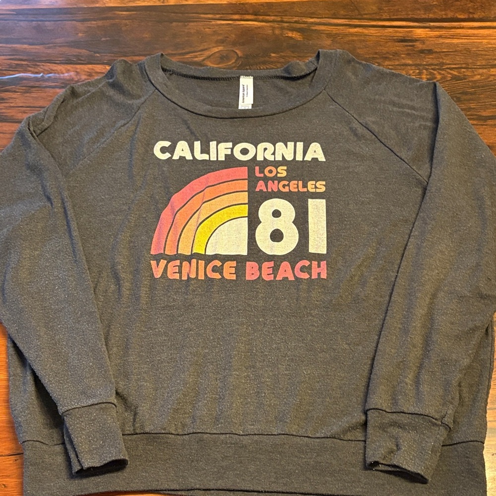 American Apparel California Graphic Long Sleeve Tee Sweatshirt Vintage Design